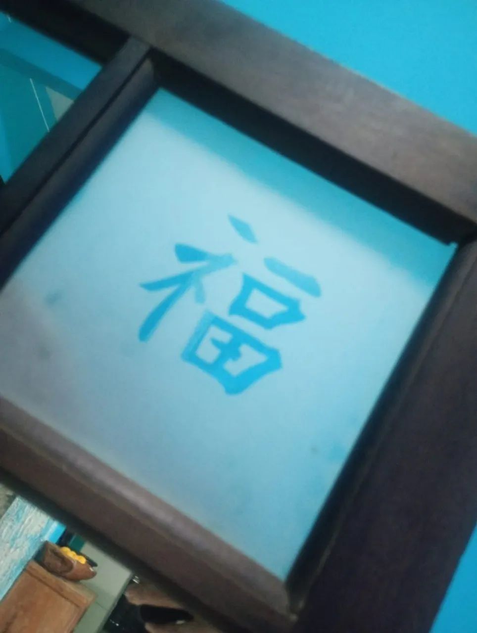 Porta toalha/ toalheiro em vitral com espelhos e kanji - Foto 4