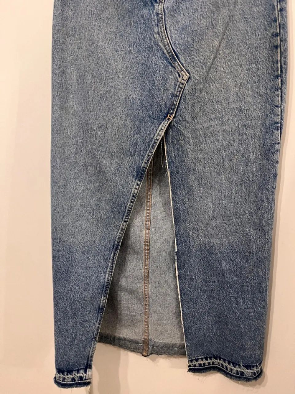 Saia jeans longa Zara PP - Foto 4