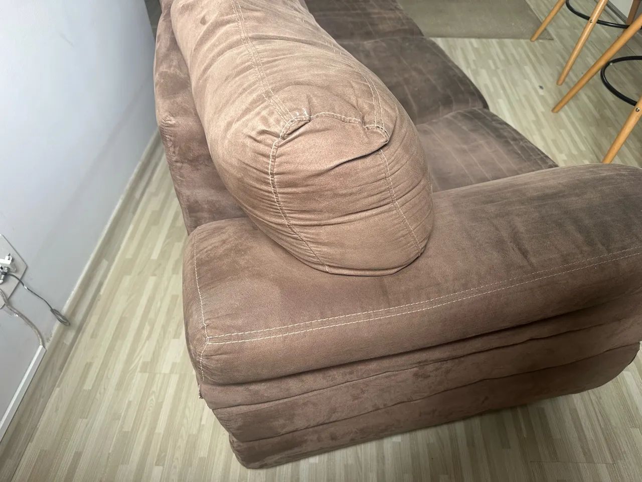 Sofá 3 lugares marrom - 800$ - Foto 4