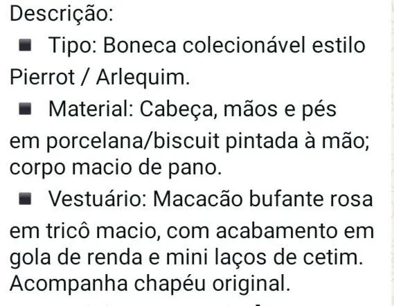 Mini Boneca Antiga de Porcelana - Foto 2