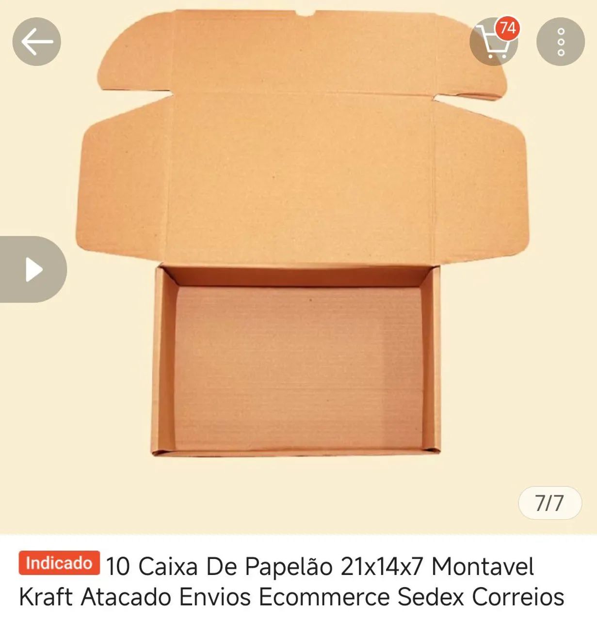 Caixa de papelão - 10 unidades 