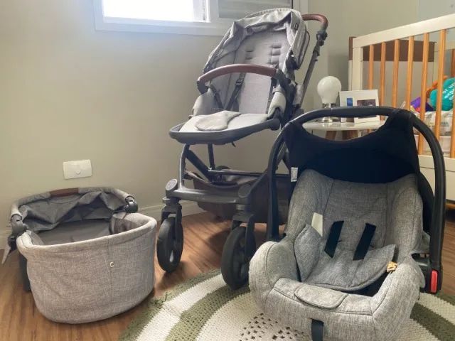 Kit Carrinho de bebê ABC Design + Moises + Bebê conforto