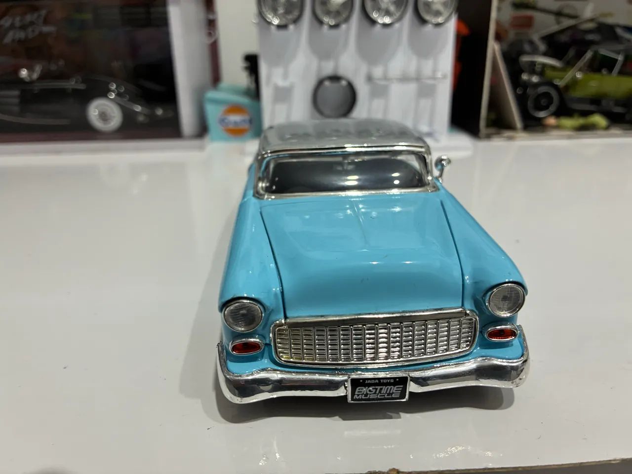 Miniatura chevy bellair 55 azul / branco  - Foto 3