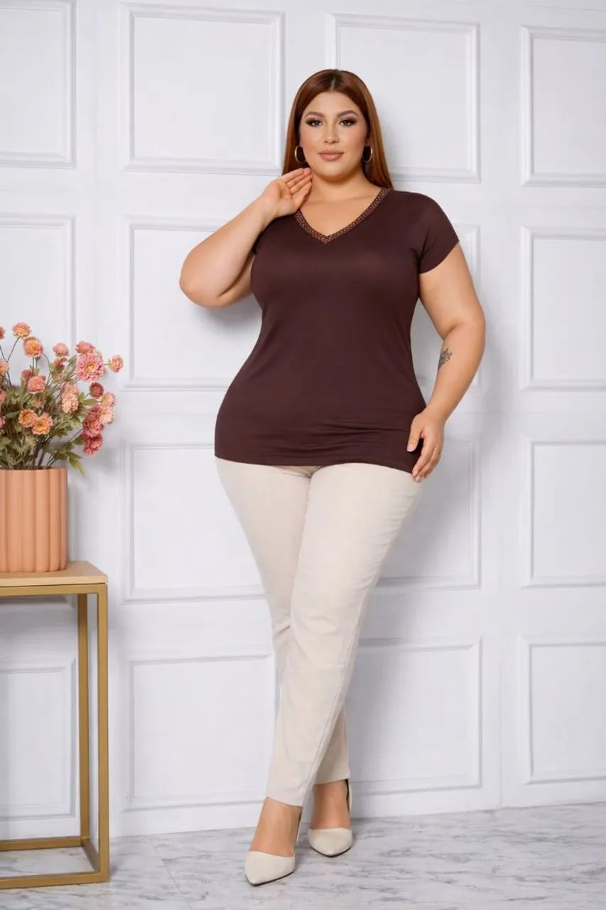  Blusa T-shirt Feminina Plus Size  - Foto 5