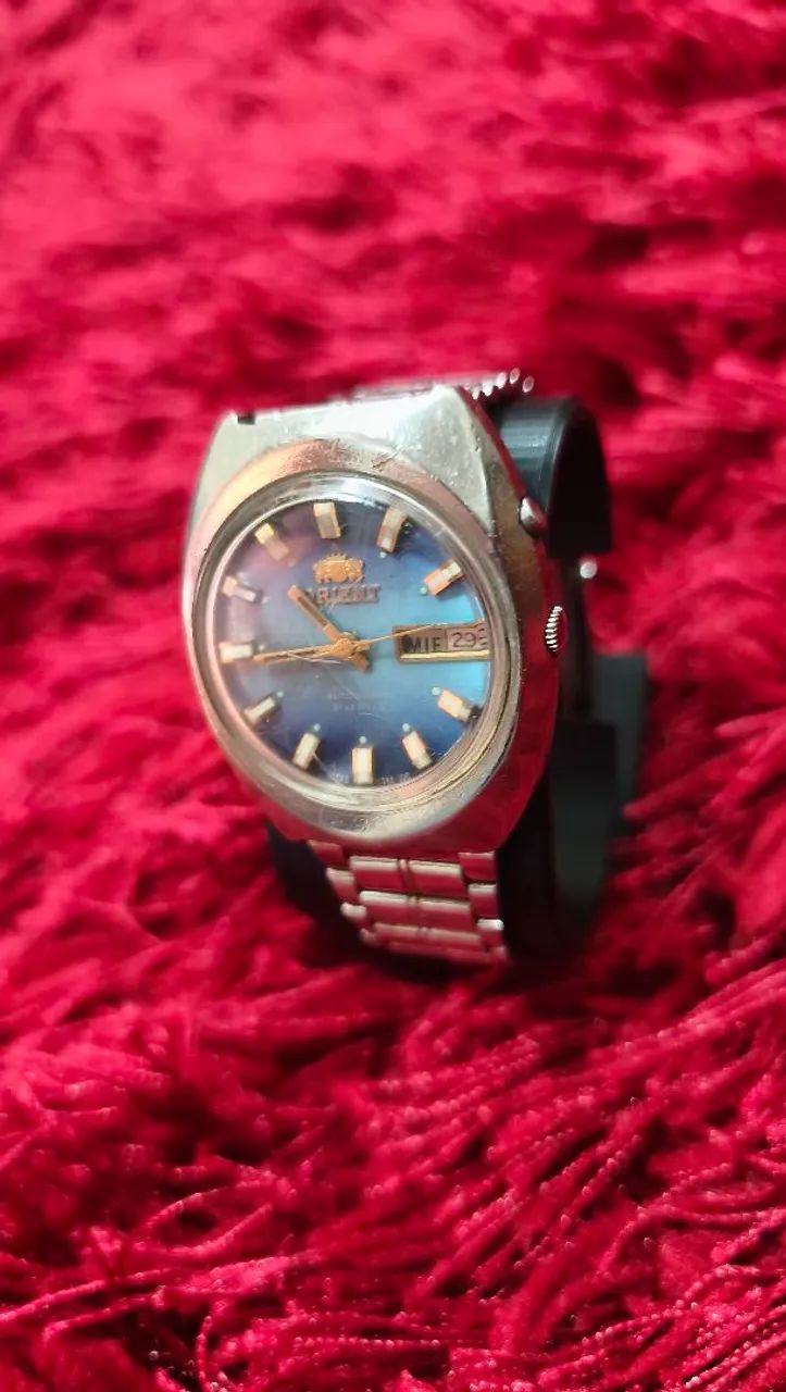 Relógio Orient Automático Vintage Azul Claro Degradê  - Foto 2