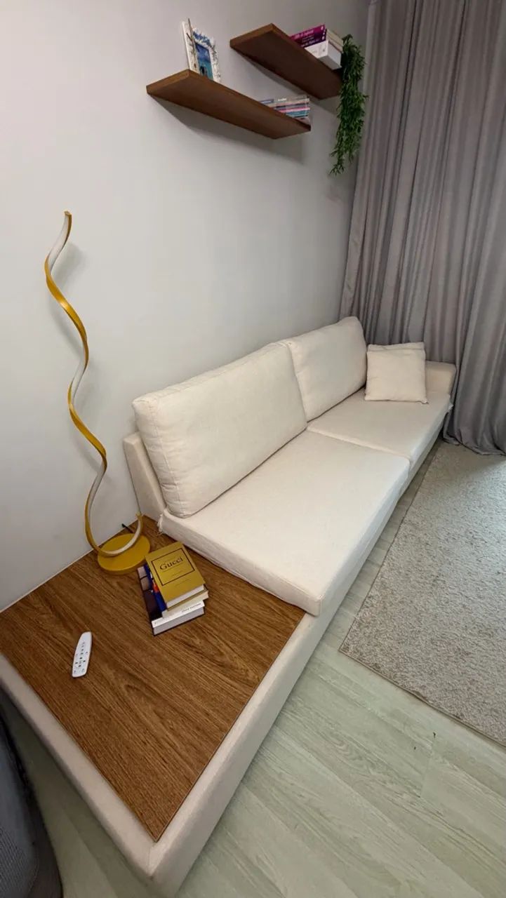 Sofá 3 Lugar Paineiras Bege Claro