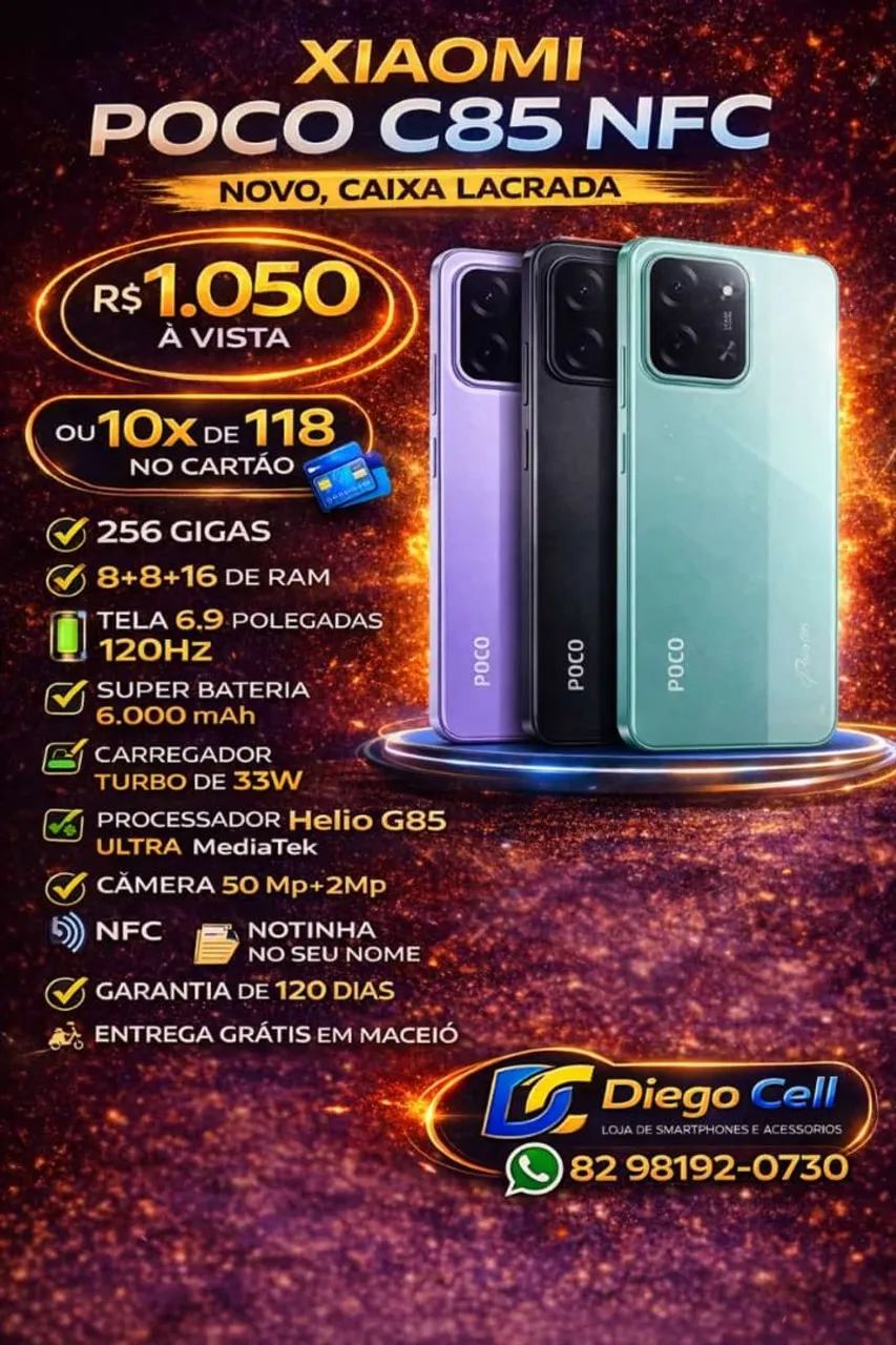 XIAOMI POCO C85 NFC - Celulares e Smartphones - Jacintinho, Maceió