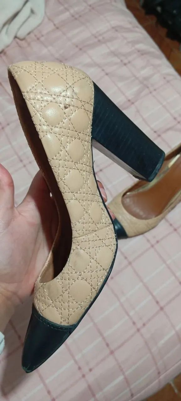 Scarpin Parô Brasil bege e preto 36 - Foto 4