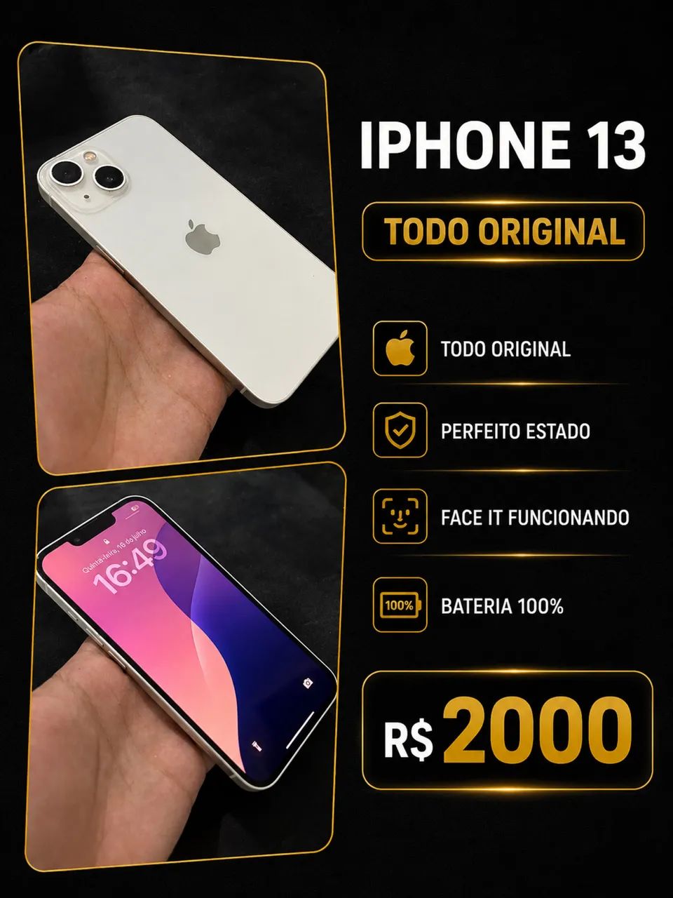 Iphone 13 128 GB Bateria 100% - Celulares e Smartphones - Vila