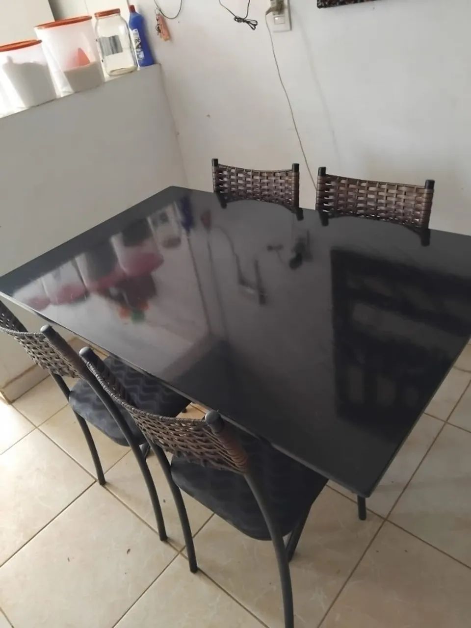 mesa retangular 4 cadeiras...entrega gratis