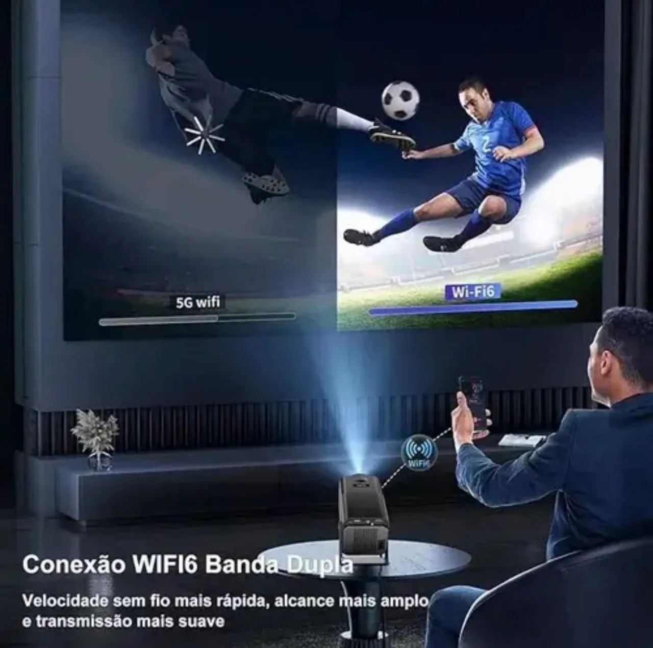 Projetor Smart HY320 4K Android Wi-Fi Dual Band Bluetooth - Foto 5