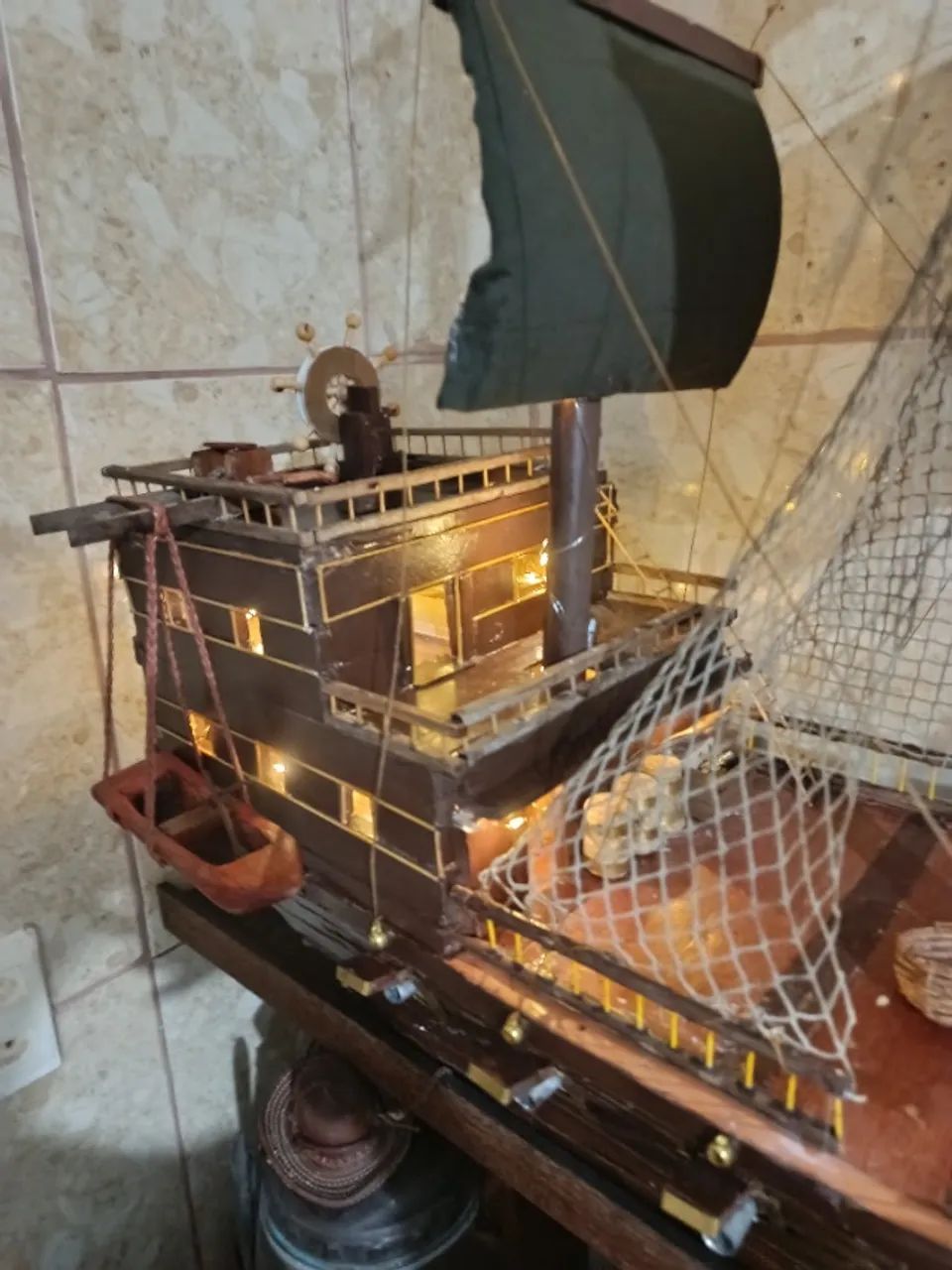 Navio pirata de madeira artesanal  - Foto 2