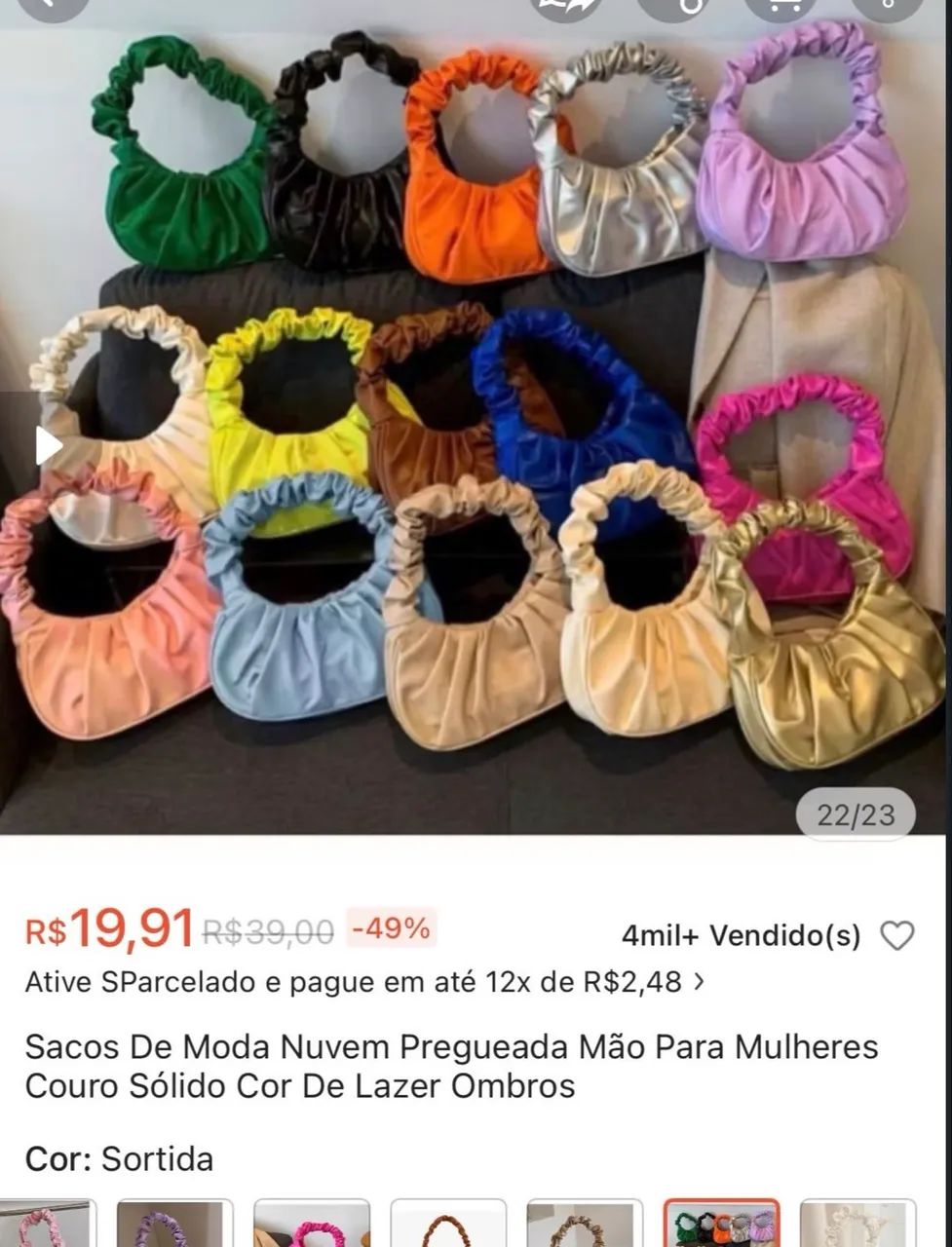 Bolsa marrom de ombro  - Foto 2