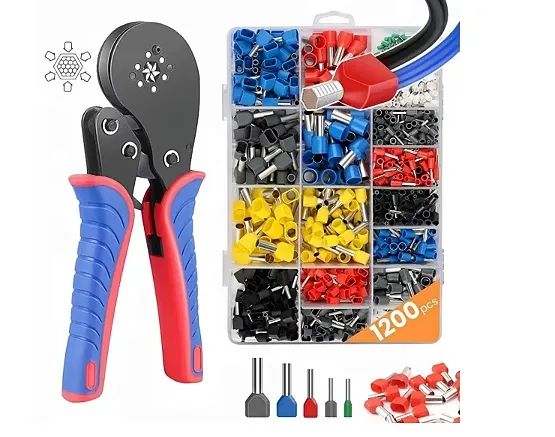Kit Alicate Crimpar Prensa E Terminais Ilhós 1200 Unidades