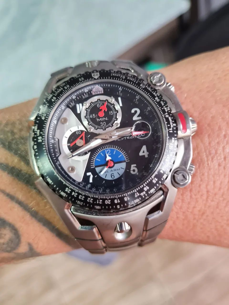 Orient Flytech Cronômetro Titânio! Wr 100m Usado - Foto 2