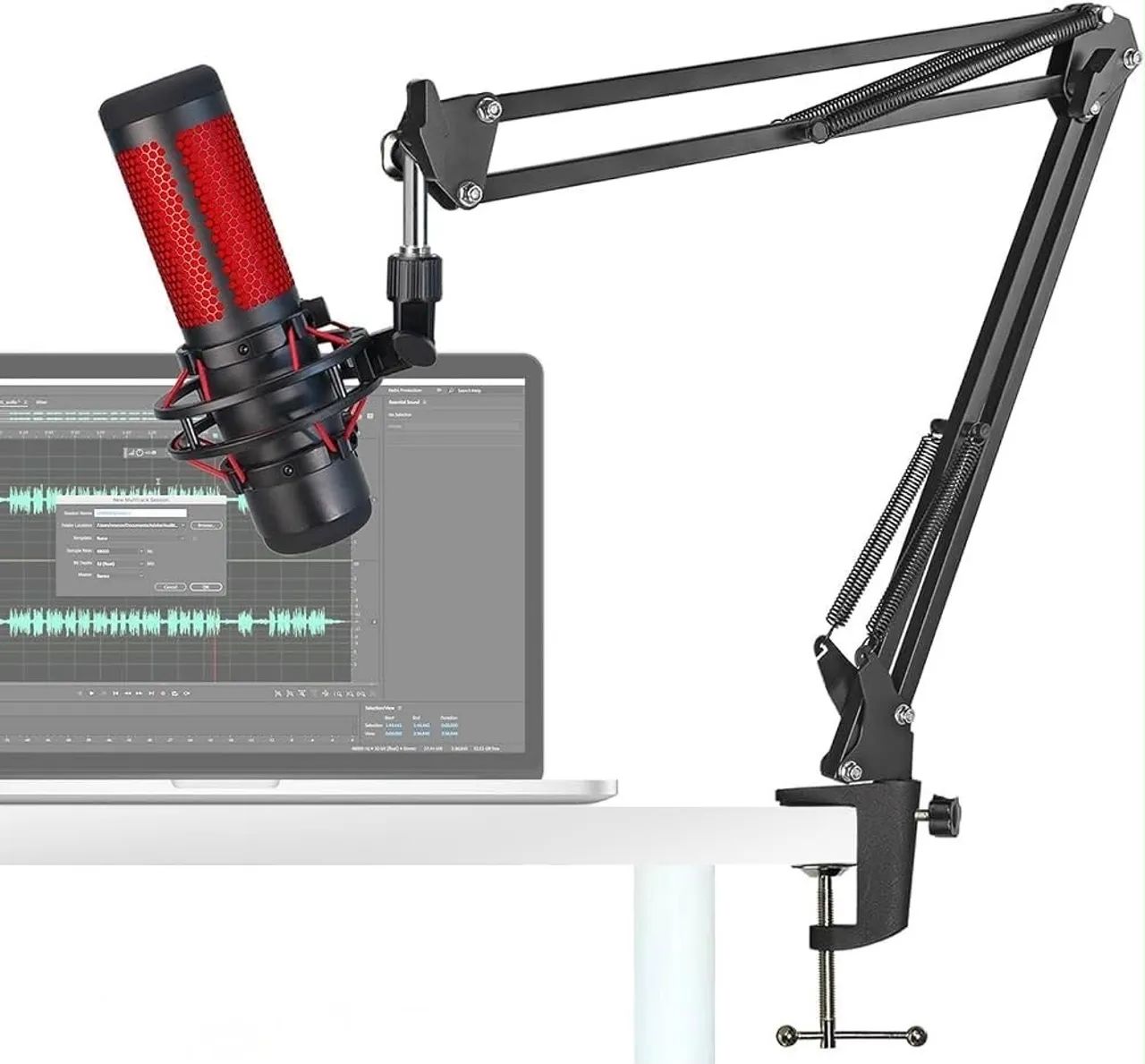 Microfone HyperX QuadCast + Braço Articulado + Caixa - Foto 4