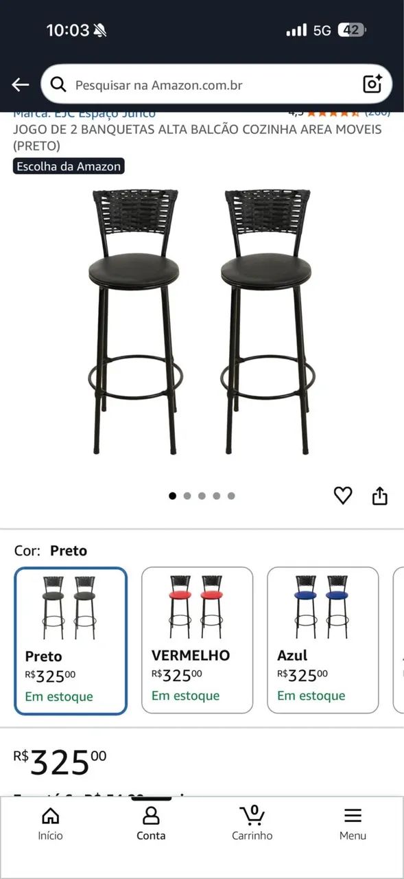 JOGO DE 2 BANQUETAS ALTA  - Foto 4