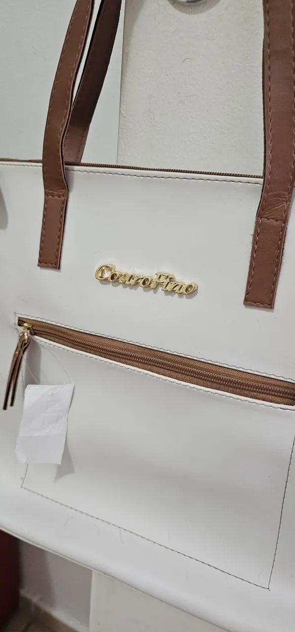 Bolsa couro fino nunca usada (branca) - Foto 2