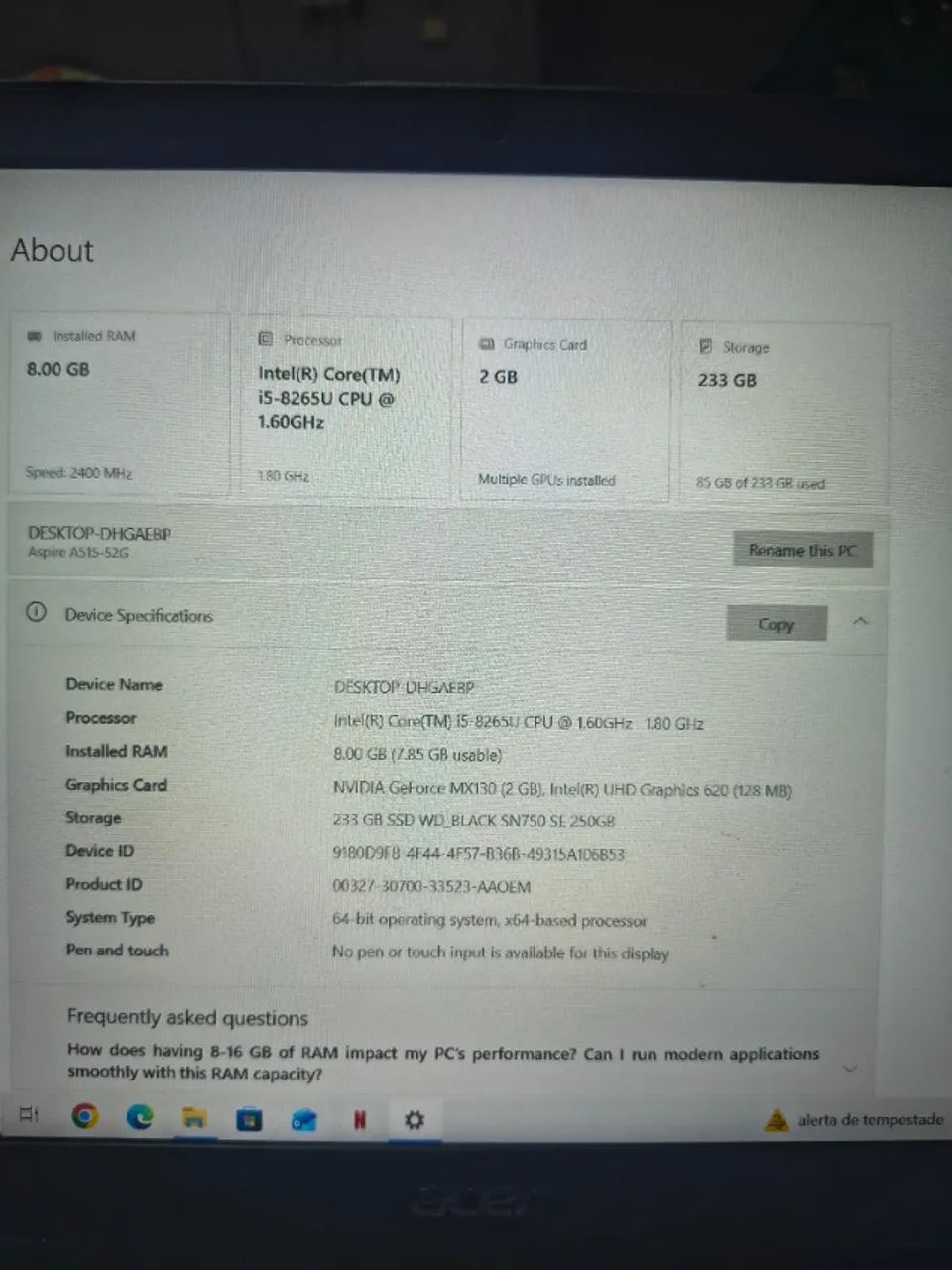 Notebook Acer Aspire 5 A515-52G - Foto 3