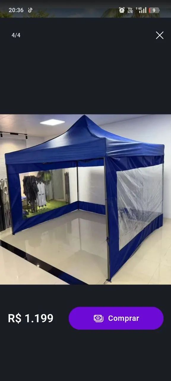 Tenda sanfonada 3x3 ou 2x2 com as laterais  - Foto 2