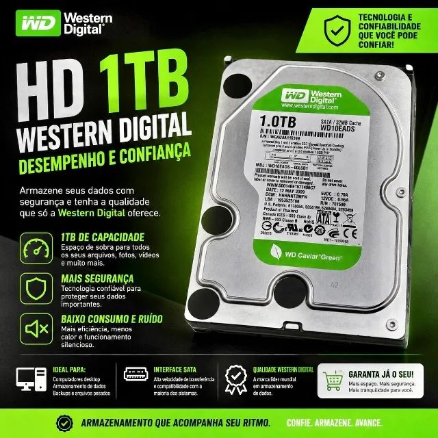 Hd de 1 TERÁ WD ORIGINAL 