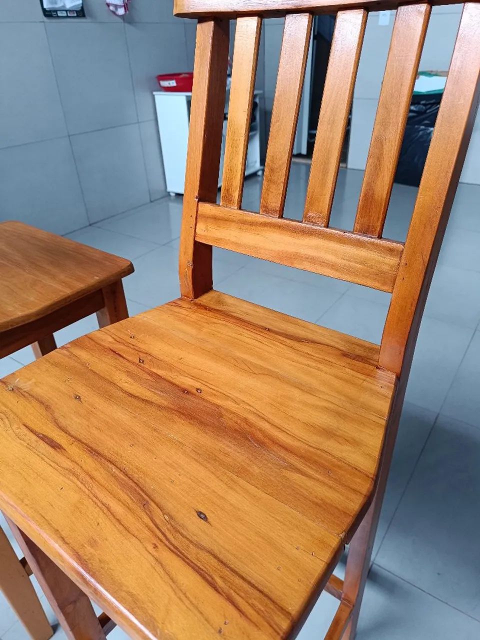Banquetas altas de madeira maciça  - Foto 5