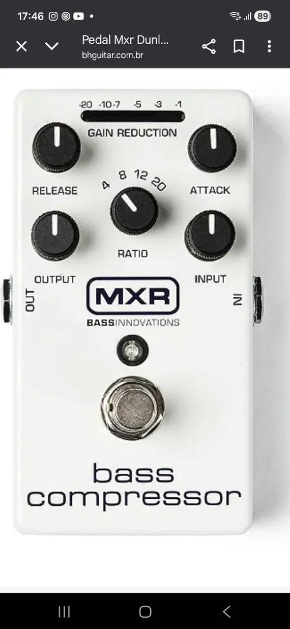 Pedal compressor mxr bass - Instrumentos musicais - Jardim
