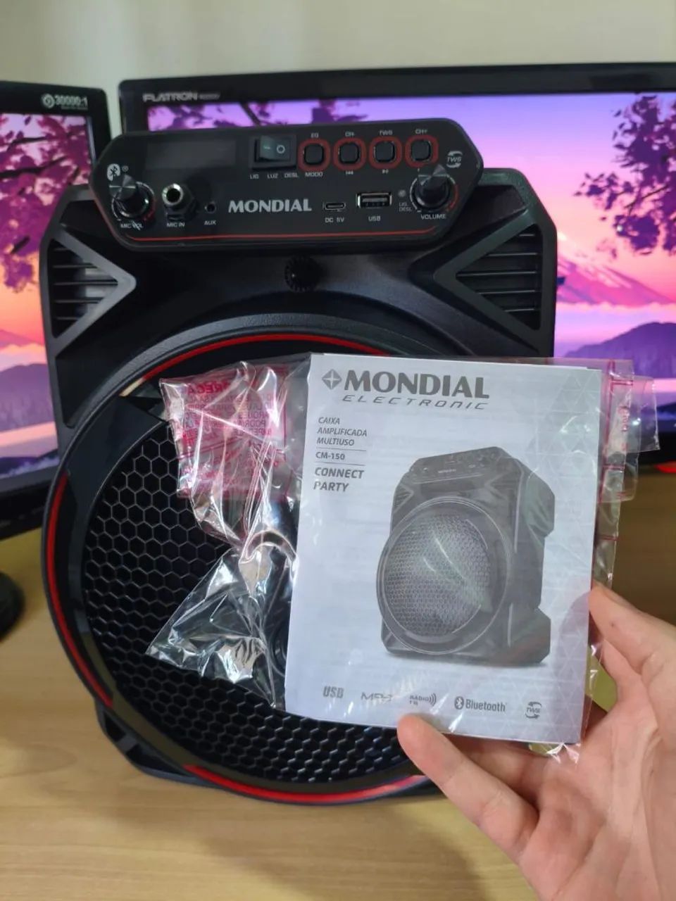 Caixa de som Mondial Completa - Bluetooth, USB, Microfone - Foto 2