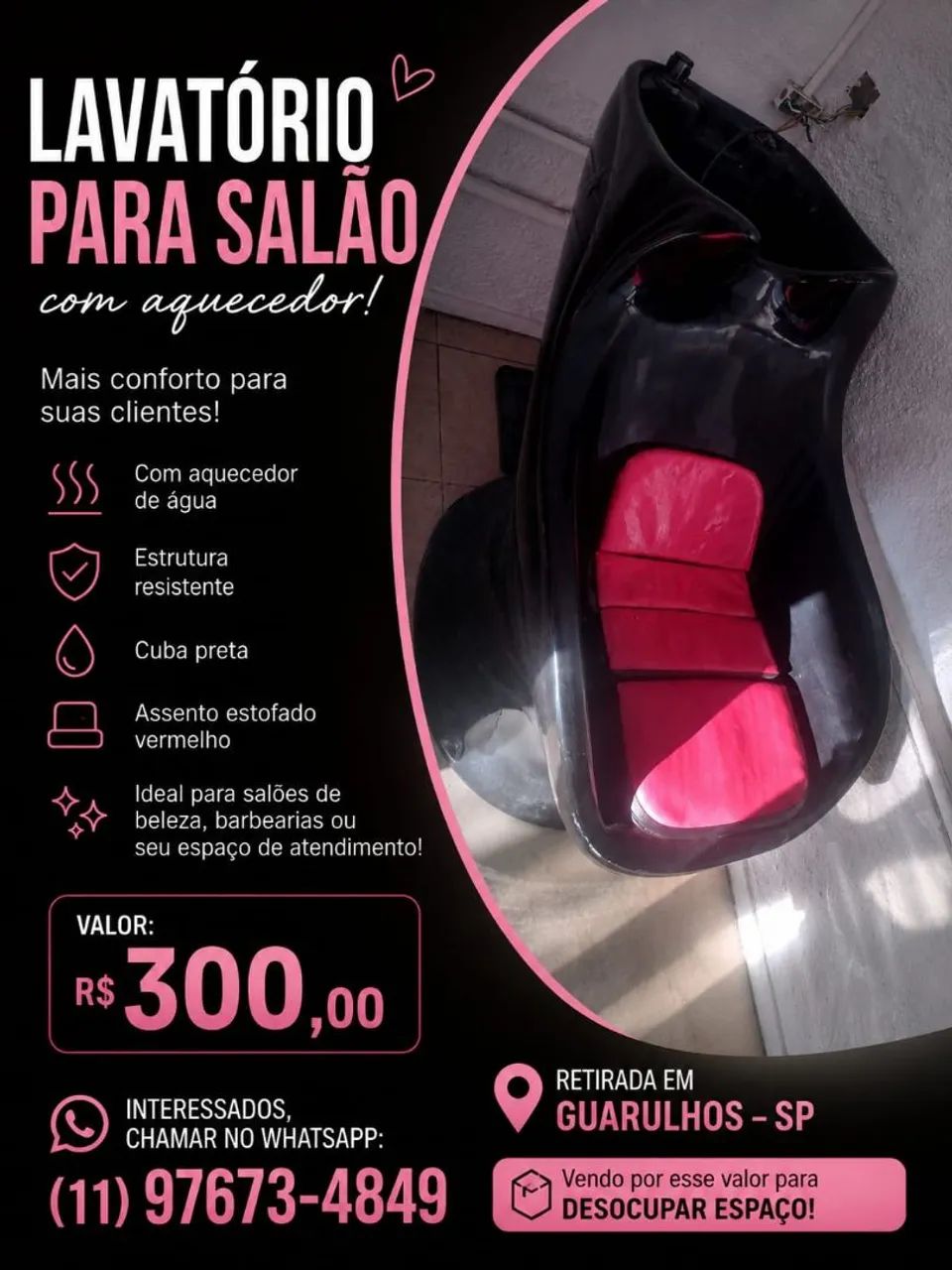 Lavatório com aquecedor 