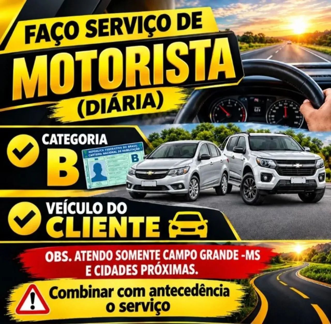 Serviço de motorista particular.