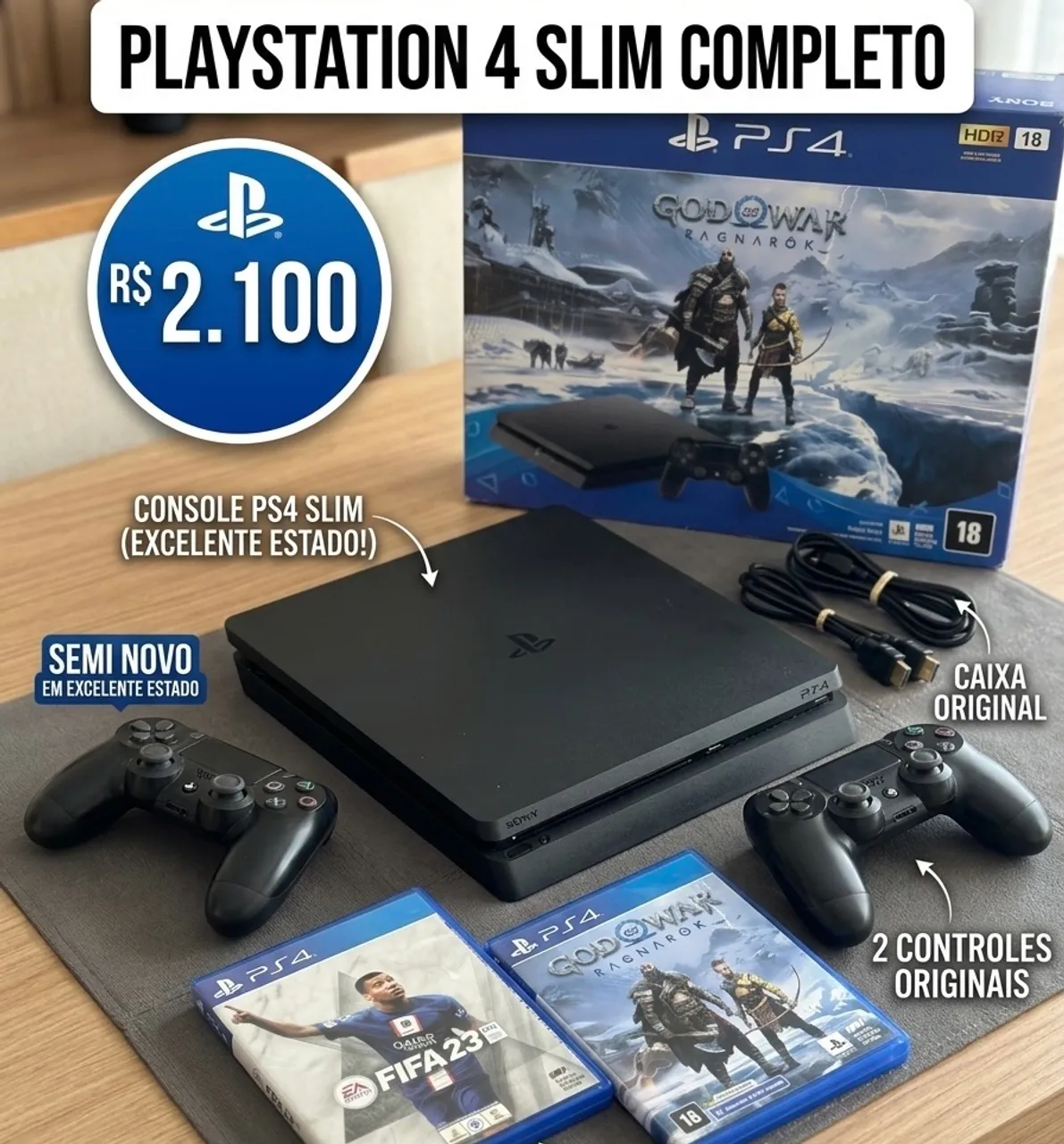 Playstation 4 Slim novo na Caixa!! - Consoles de Vídeo Game