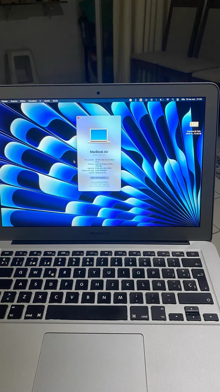 MACBOOK AIR MUITO NOVO A1466 8GB 256SSD JÁ COM PACOTE OFFICE