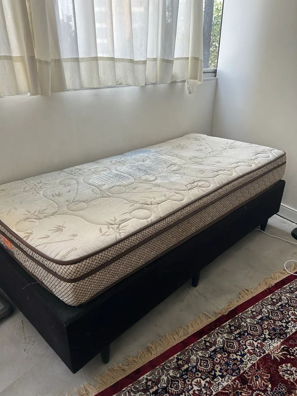 Cama box solteiro com colchão espuma 