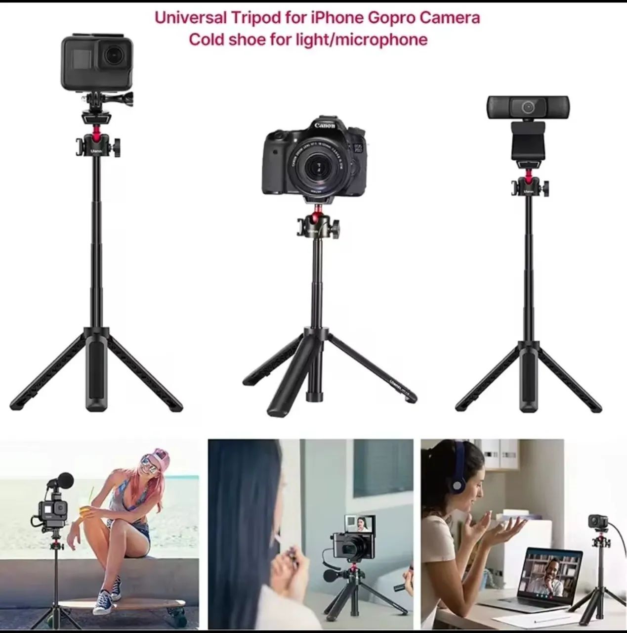Tripé Ulanzi MT 16 Extensível para Vlog Selfie com Suporte  - Foto 4