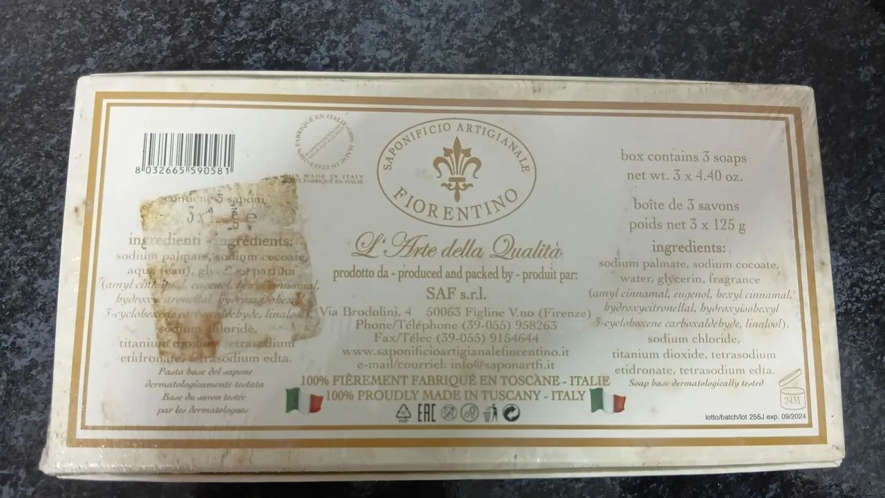 Caixa de sabonetes italianos decorativos
