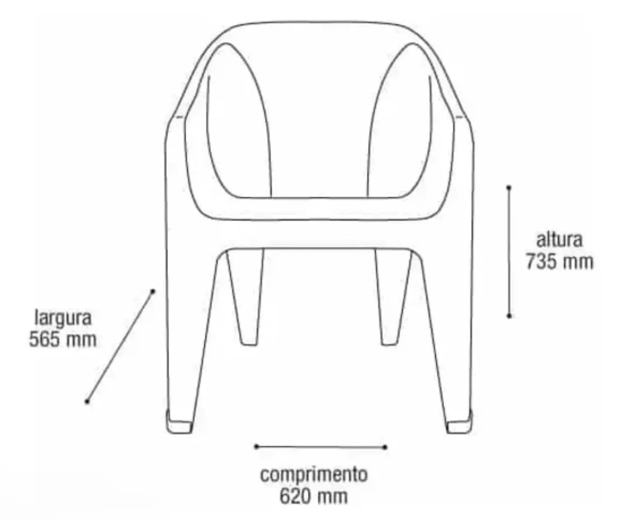Poltrona de plástico - Cadeira plástica - Foto 4