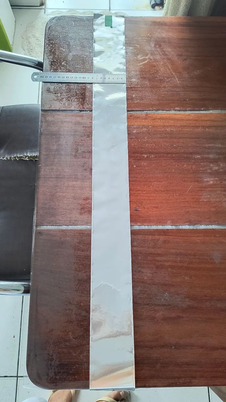 Fita de alumínio adesiva para blindagem com 8 cm de largura - Foto 2