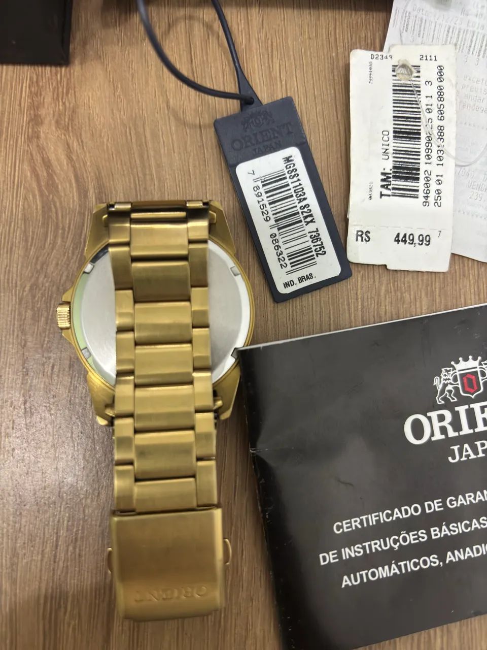 Relógio Orient 50 metros dourado - Foto 2
