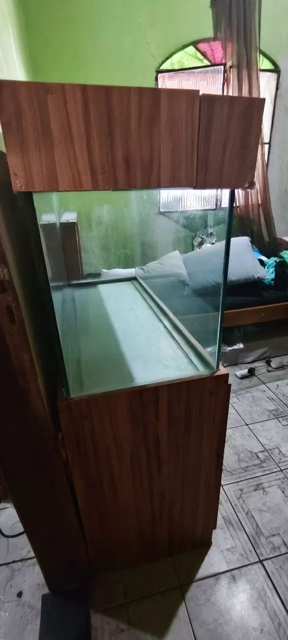 Vendo aquário usado de 200L (100x40x50) com móvel - Não entrego - Foto 5