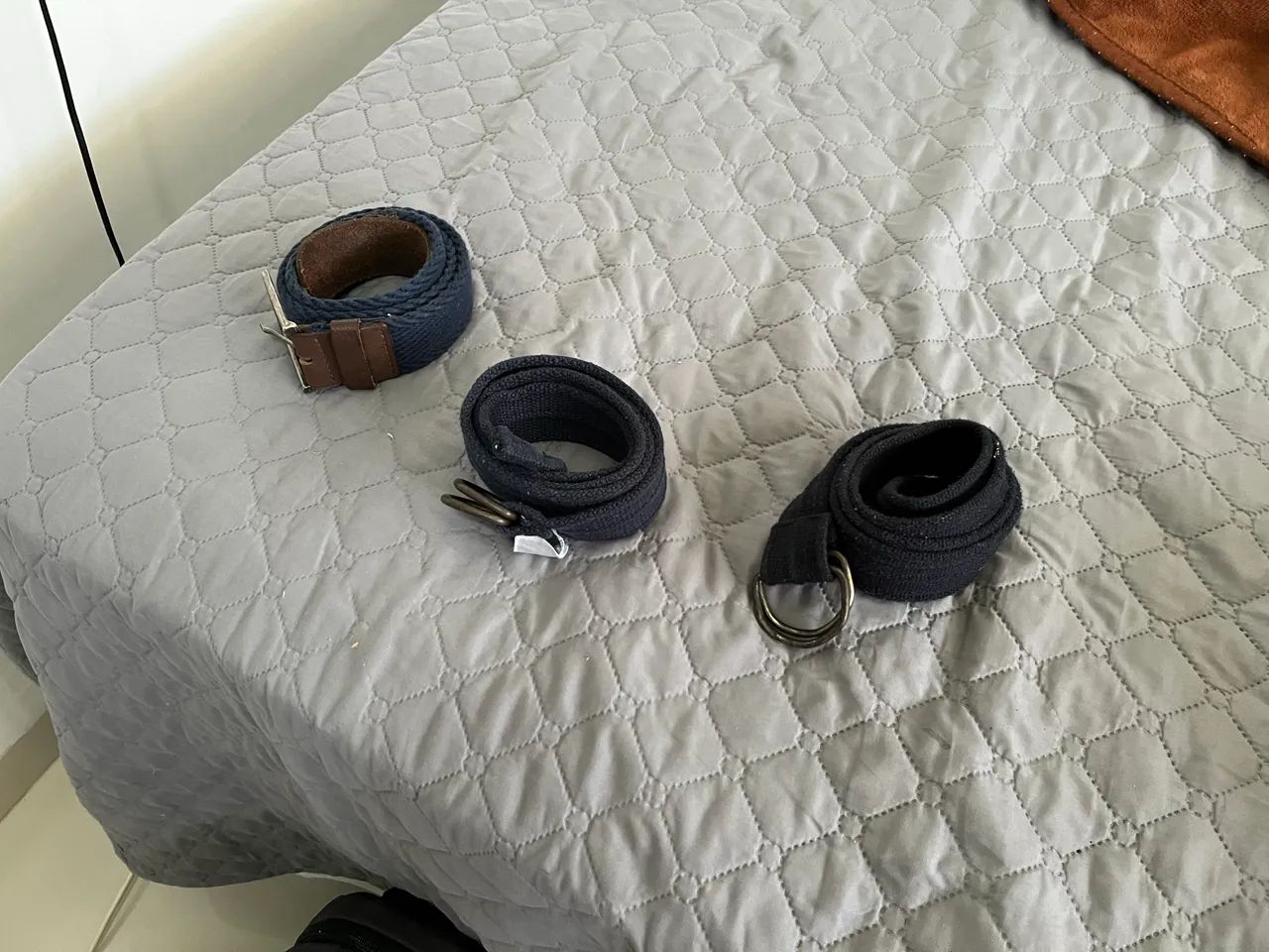 Kit 3 Cintos Masculinos de Lona / Tecido Azul Marinho (Casual e Esporte) - Foto 3