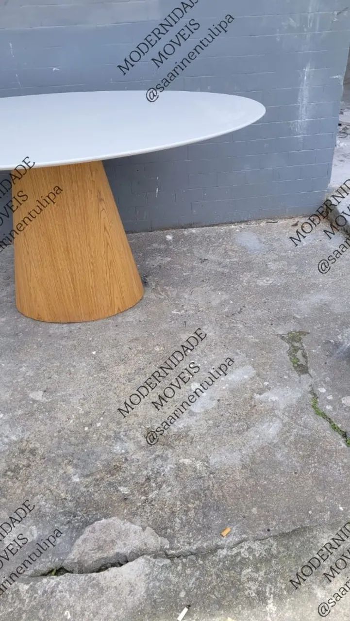 Base cone com tampo oval 1.40x0.80 branco primer - Foto 3