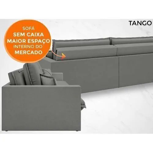 Sofá Tango 2,00m sem caixa, Retrátil e Reclinável Velosuede Bege - Foto 2