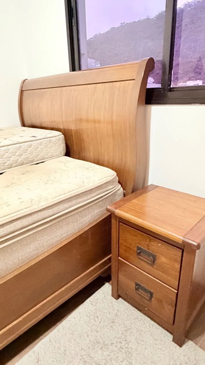 Cama casal com colchão madeira maciça  - Foto 3