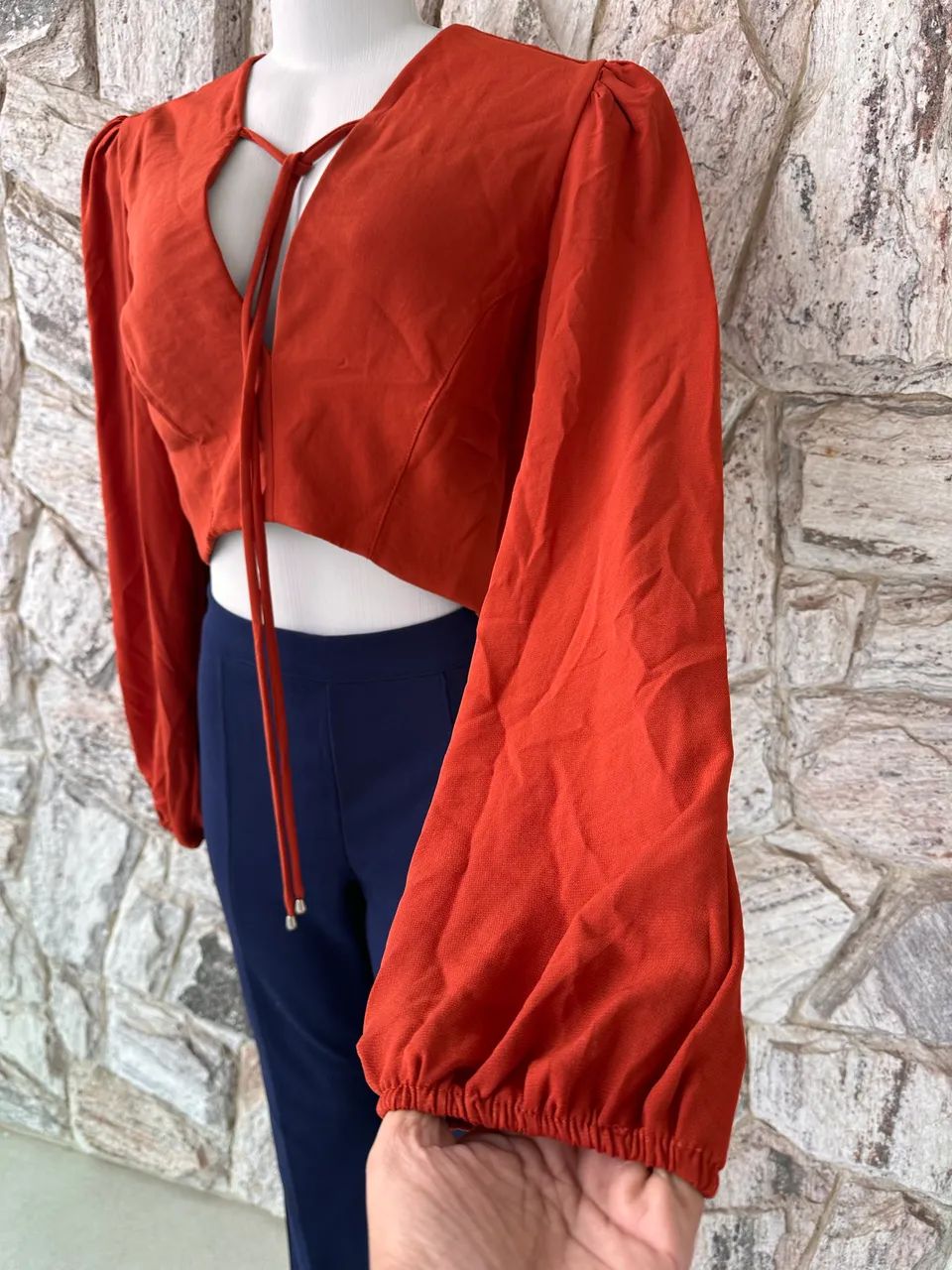 Blusa Cropped Terracota Tam. G - Foto 3