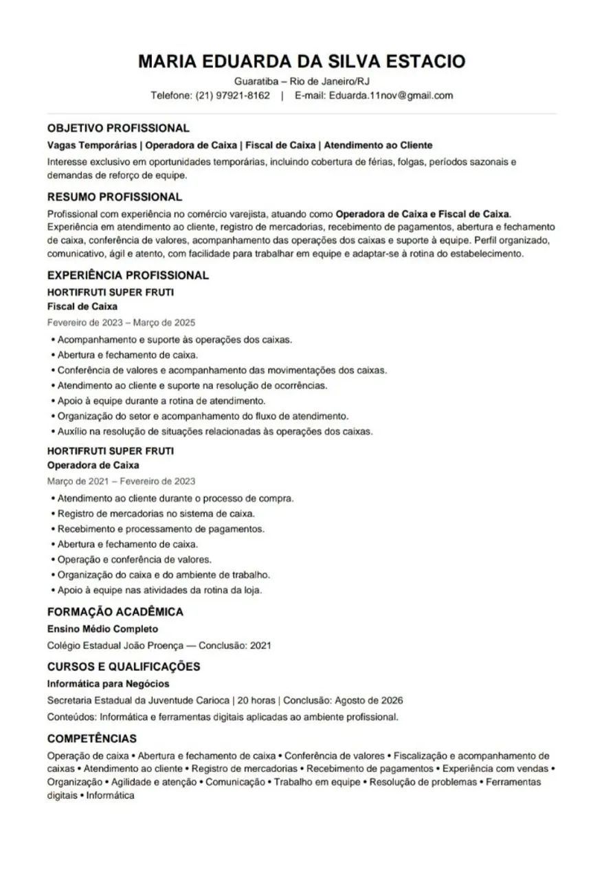 Operadora de Caixa folguista  - Foto 2