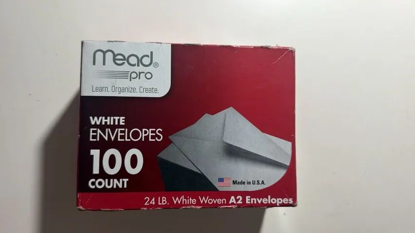 Envelopes De Convite Mead Standard A2 100/box White