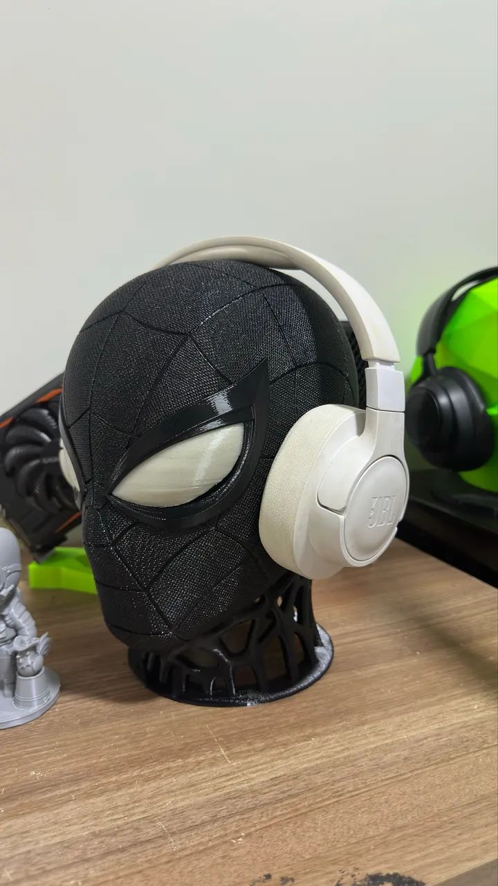 Suporte headset homem aranha black c/ led  - Foto 4