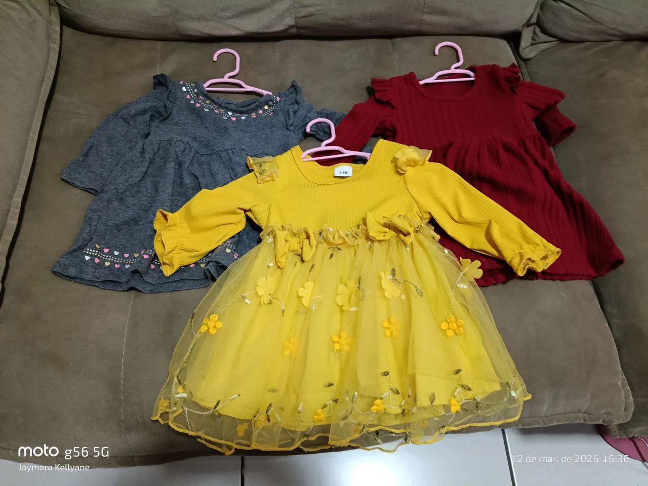 Vestidos de bebê 3a 7 meses 