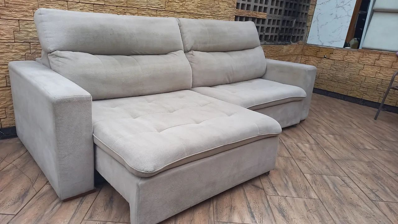 Entrego: Sofá Retrátil e Reclinável 2.70m de largura Dunelli by Pilow top e molas  - Foto 2