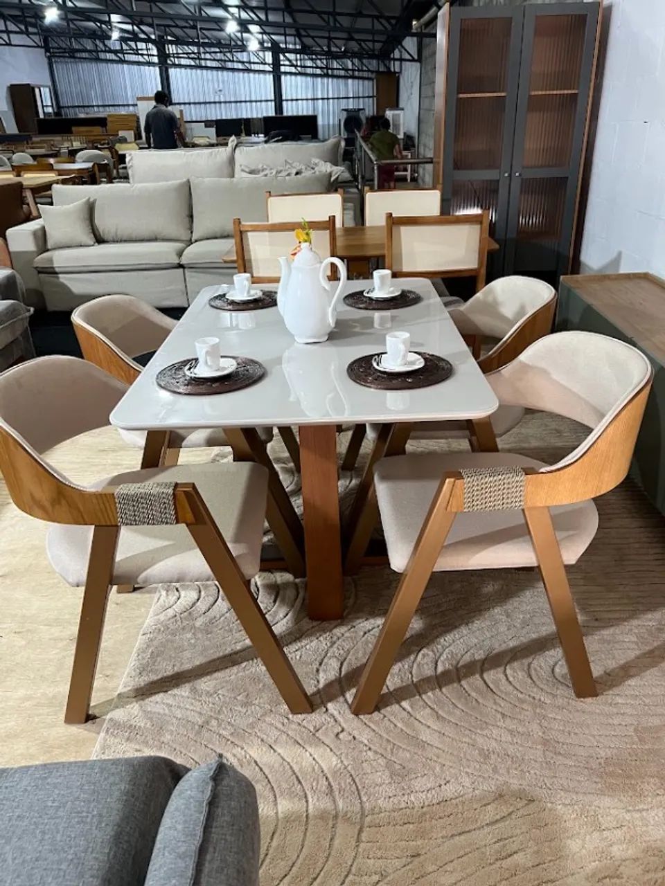 Mesa com 4 cadeiras 1,20cm modelo polotrona - Foto 4